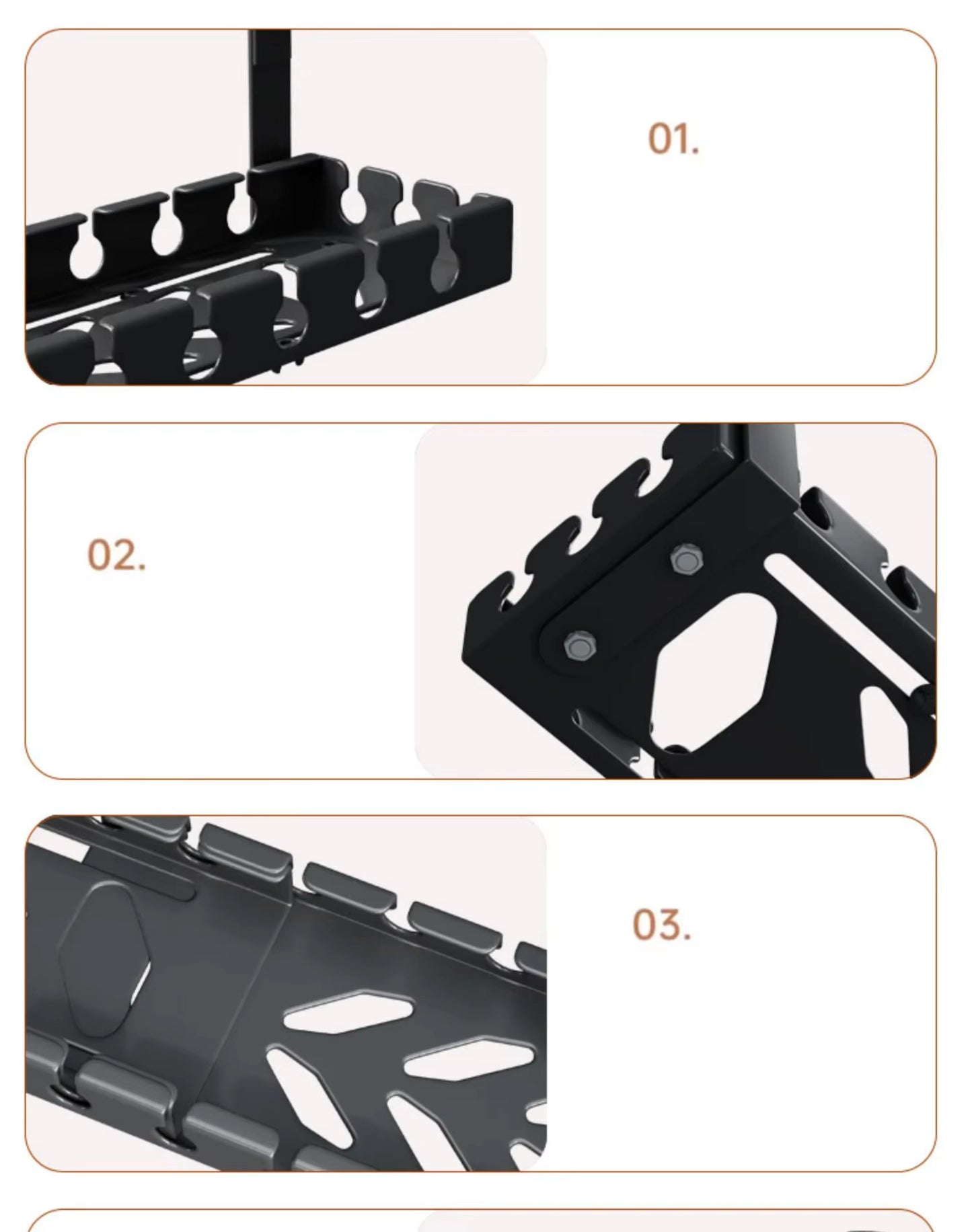 Organizador de Cables Telescópico — Sin Perforación